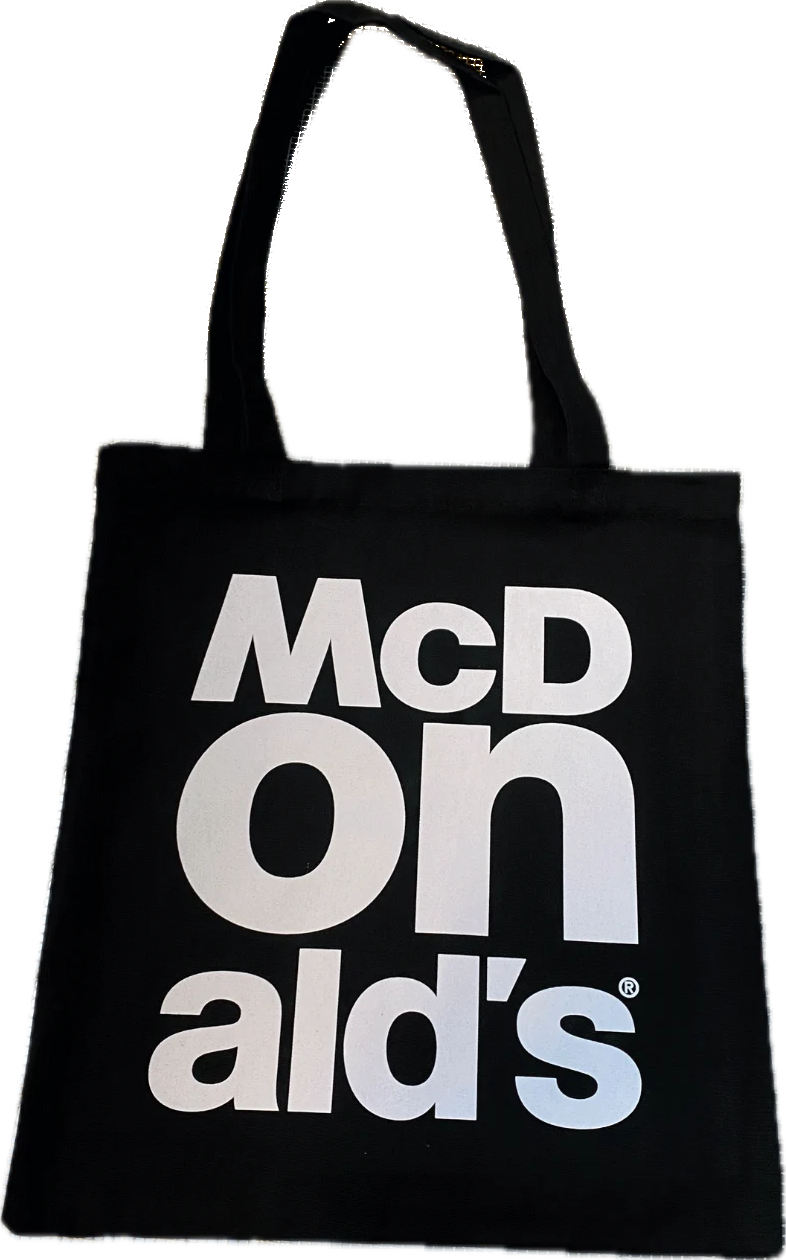 Sort tote bag med McDonald's-logo i hvidt tryk